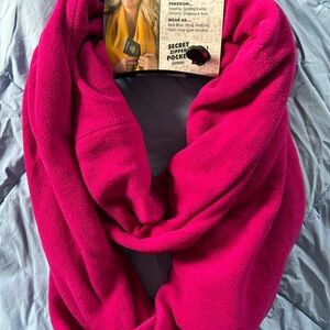 Vibrant Pink Infinity Scarf with Secret Pocket